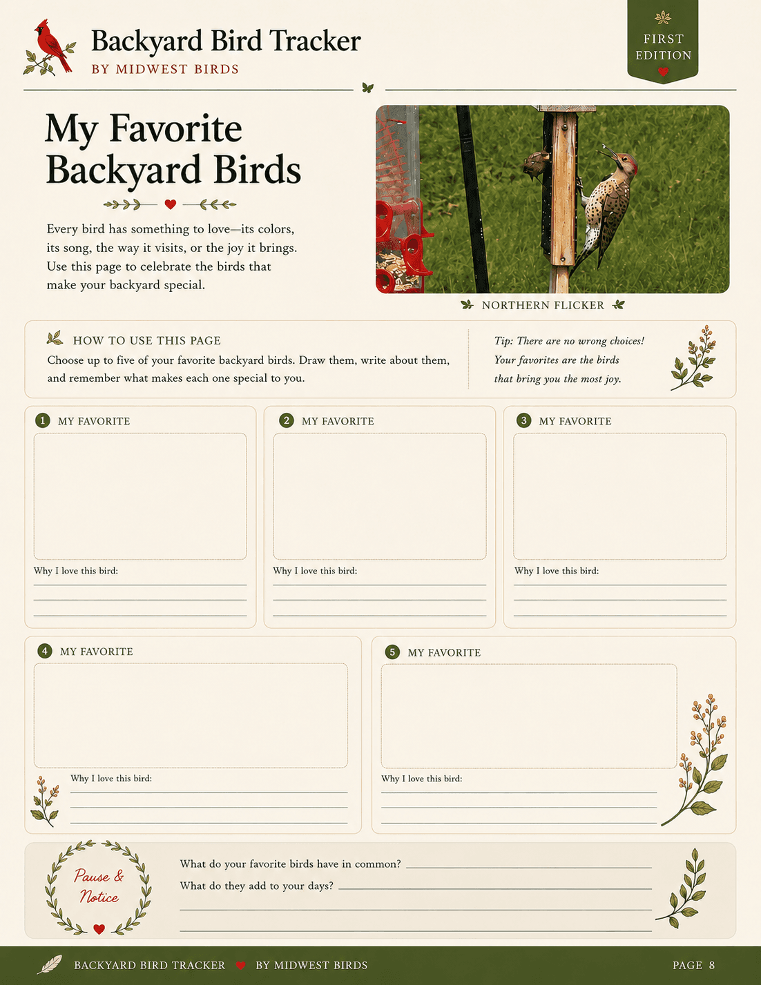 Favorite Backyard Birds page